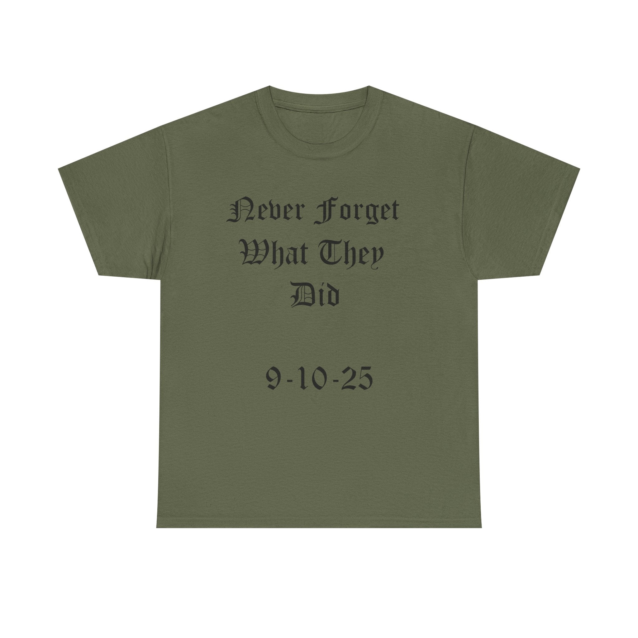 Unisex Heavy Cotton Tee - Never Forget Charlie Kirk: Casual Wear, Cool Gift, Political Statement, Everyday Comfort, Unique Shirt