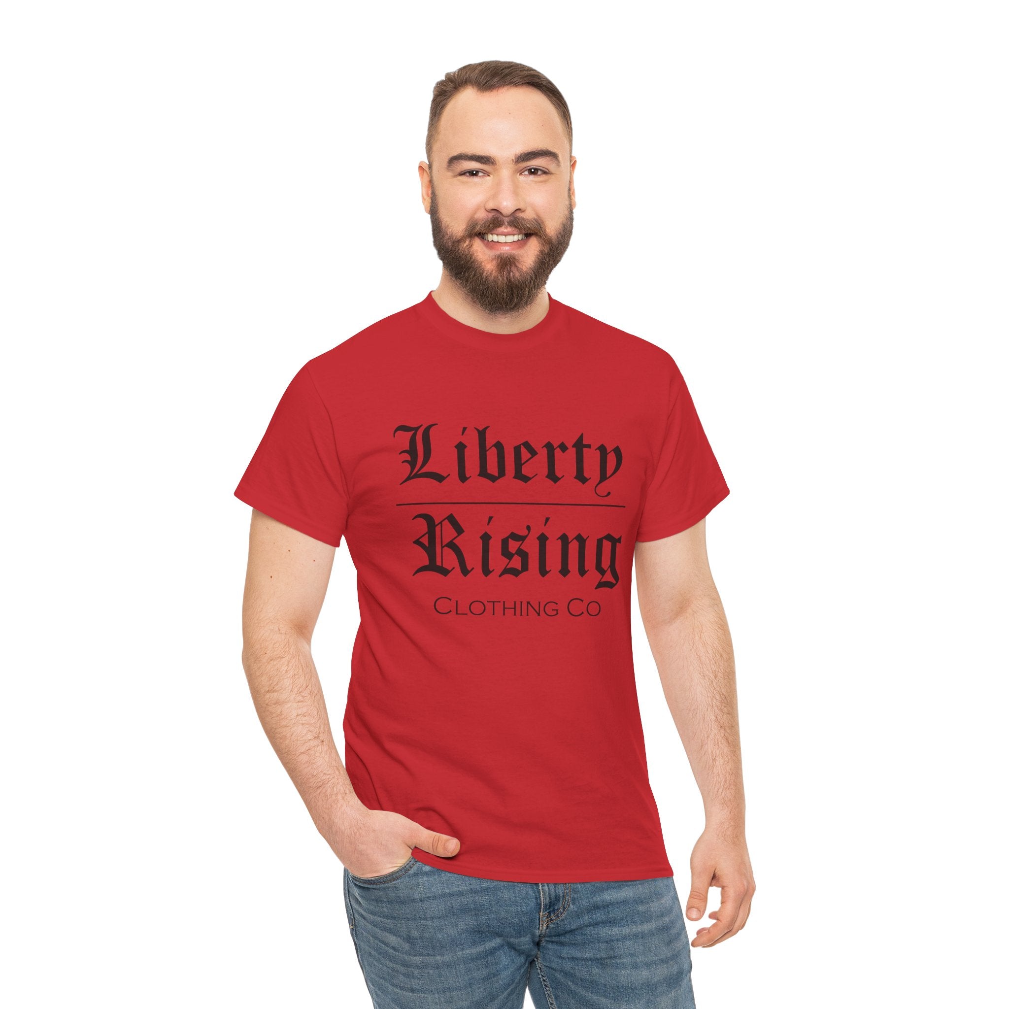 Liberty Rising Unisex Heavy Cotton Tee, Graphic T-Shirt, Casual Wear, Gift for Freedom Lovers, Minimalist Style