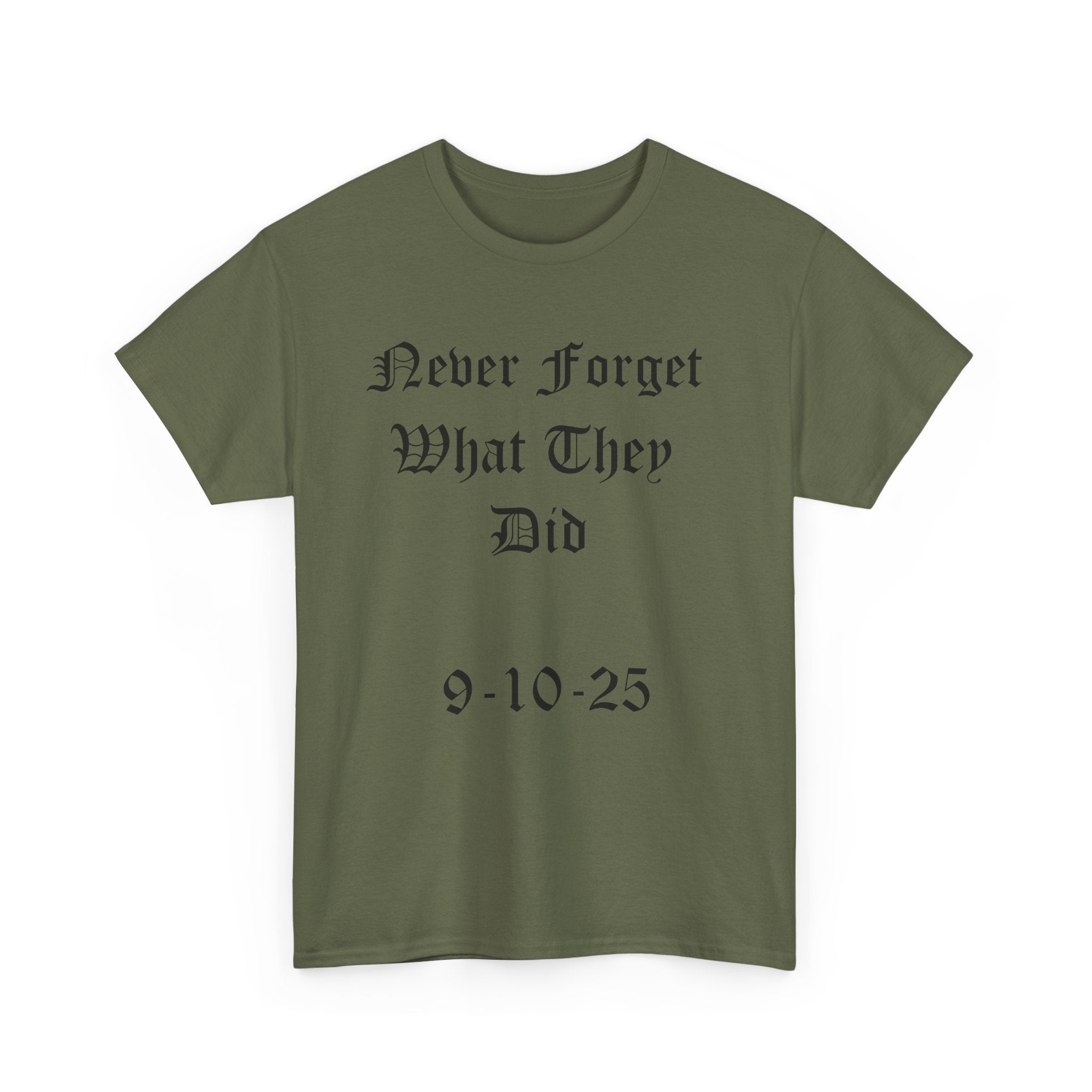 Unisex Heavy Cotton Tee - Never Forget Charlie Kirk: Casual Wear, Cool Gift, Political Statement, Everyday Comfort, Unique Shirt