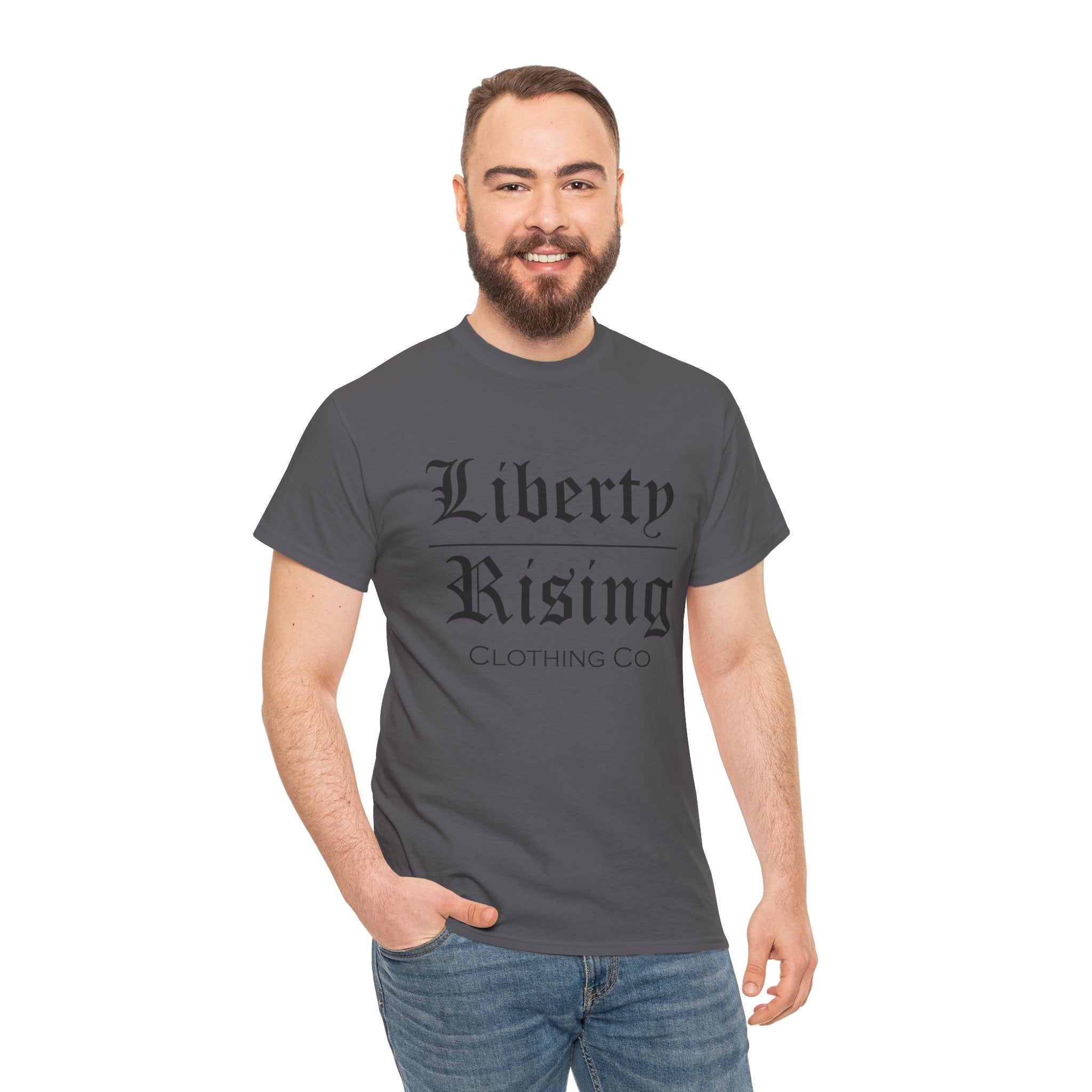 Liberty Rising Unisex Heavy Cotton Tee, Graphic T-Shirt, Casual Wear, Gift for Freedom Lovers, Minimalist Style