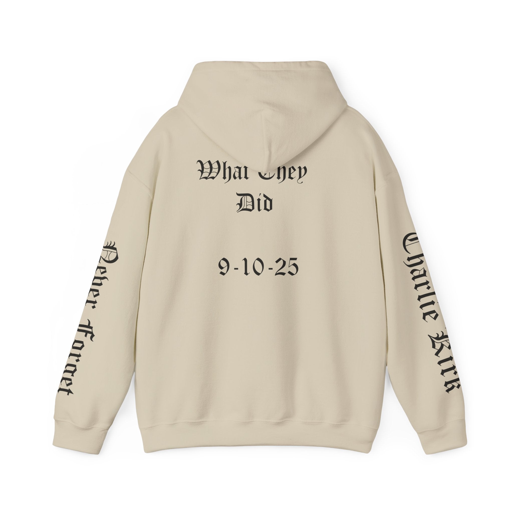 Never Forget What They Did to Charlie Kirk - Liberty Rising Hooded Sweatshirt - Unisex Heavy Blend, Perfect for Free Spirits, Comfy Casual Wear, Inspirational Gift, Streetwear, [...]