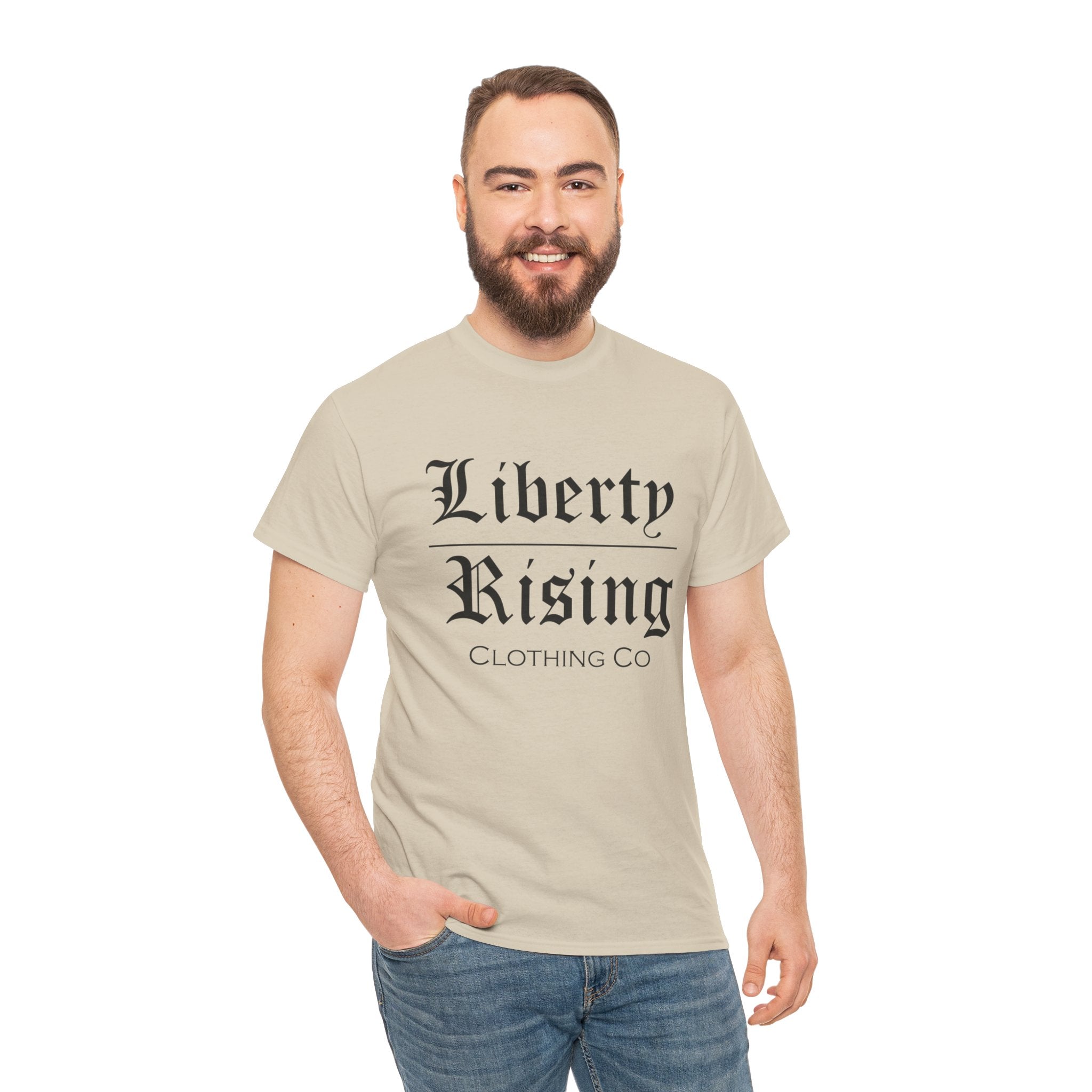 Liberty Rising Unisex Heavy Cotton Tee, Graphic T-Shirt, Casual Wear, Gift for Freedom Lovers, Minimalist Style